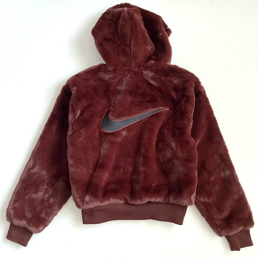 Nike Sportswear Essentials Faux Fur Jacket Bronze Sizes XS & Small DD5116-273